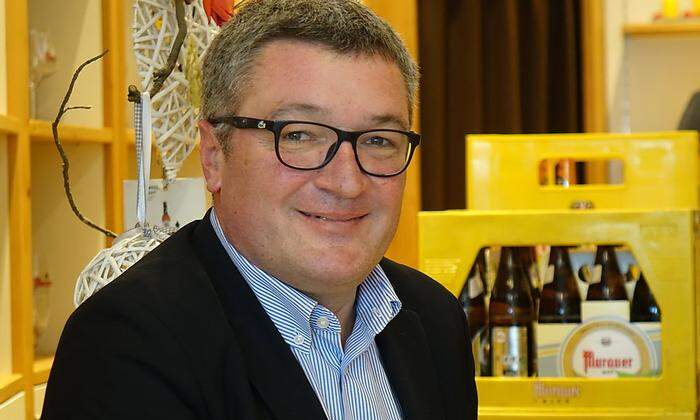 Murauer-Chef Josef Rieberer: Bier und Fußball gehören zusammen