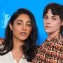 Jurypräsidentin und Schauspielerin Kristen Stewart (rechts) und die iranische Schauspielerin Golshifteh Farahani