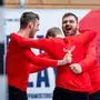 MANNHEIM,GERMANY,14.JAN.24 - HANDBALL - EHF Men s European Championship 2024, group stage, training OEHB Team AUT. Image shows Mykola Bilyk, Sebastian Frimmel and Tobias Wagner (AUT).
Photo: GEPA pictures/ Edgar Eisner