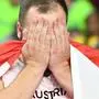 Austria's Lukas Weisshaidinger reacts after taking bronze in the Men's Discus Throw final at the 2019 IAAF Athletics World Championships at the Khalifa International Stadium in Doha on September 30, 2019. (Photo by Kirill KUDRYAVTSEV / AFP)