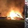 Links: Brand nach Blitzschlag in Pöllau Rechts: In St. Johann/Saggautal bereitet man sich auf weitere heftige Regenfälle vor
