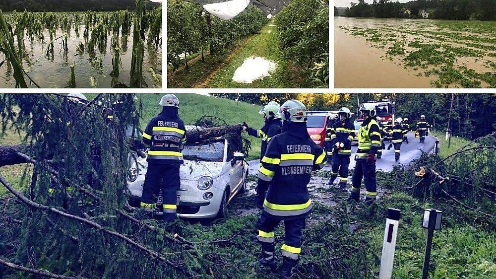 8 Millionen Euro Hagelschaden in der Landwirtschaft. Bäume, die auf Autos stürzten - Bilder nach den Unwettern vom Montag