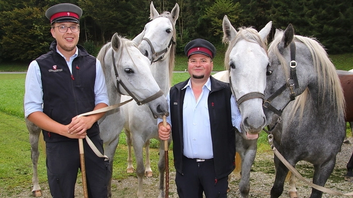 "Es war für unsere Pferde und wohl auch für uns ein herrlicher Almsommer, alle Tiere sind gesund, das Wetter war angenehm", freuten sich die Betreuer auf der Alm Jürgen Strunz und Sebastian Freigassner anlässlich des Almabtriebes der Lipizzanerstuten in Kainach.