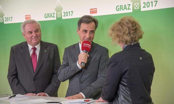 Das Wahlstudio zur Grazer Gemeinderatswahl 2017: Interview mit Bürgermeister Nagl und Landeshauptmann Schützenhöfer