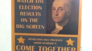 Der erste amerikanische Präsident - ihm wurde ein stylischer Top-Knot verpasst - lädt zum Public-Wahl-Viewing