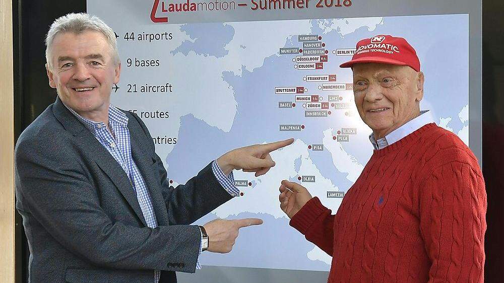 Ryanair-Chef O´Leary und Niki Lauda