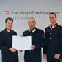 Landespolizeidirektor Gerald Ortner, der neue Niklasdorfer Inspektionskommandant Stefan Gurmann und Stadt- und Bezirkspolizeikommandant Niklas Rebhandl