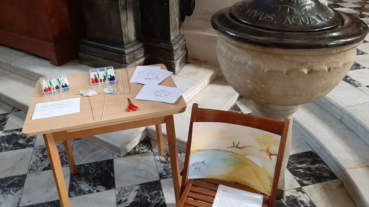 Kirche zum Angreifen wird im Rahmen der Bibelwoche auch beim Kinder-Bibel-Weg in der Josefskirche geboten