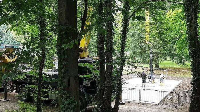 Im Park wird gebaut