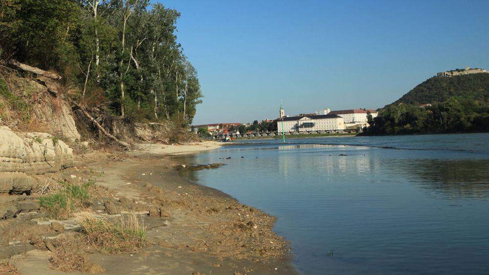Die Donau führt wenig Wasser