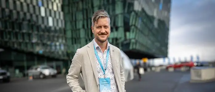 Arktis-Experte Andreas Raspotnik bei der „Arctic Circle Conference“ in Reykjavík, Island