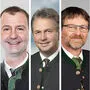 Die Spitzenkandidaten: H. Ilsinger (UBV), J. Moosbrugger (SP), F. Titschenbacher (VP), A. Lackner (Grüne) A. Royer (FPÖ)