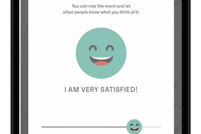 Am Event angekommen, verschafft man sich einen Eindruck und teilt diesen in der App via Bewertung.