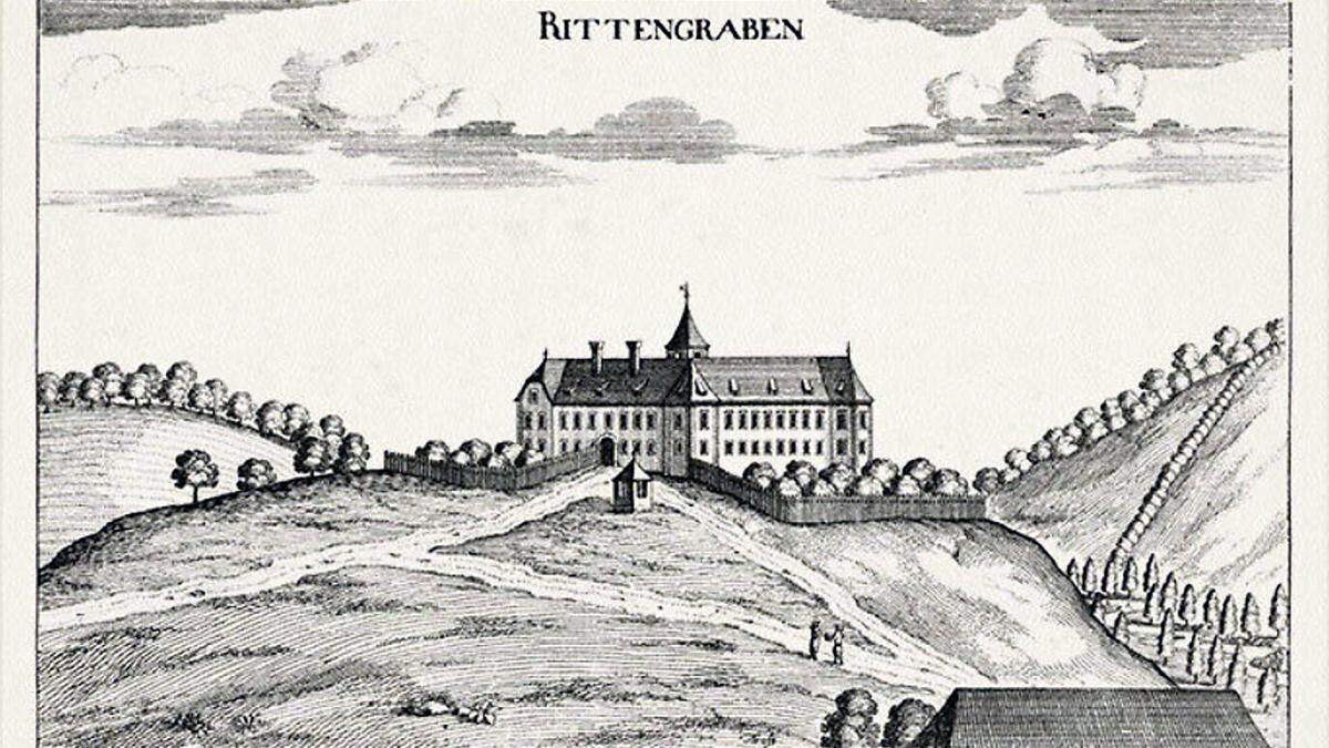 Im steirischen Schlösserbuch von Georg Matthäus Vischer wurde das Schloss unter dem Namen „Rittengraben“ verewigt.