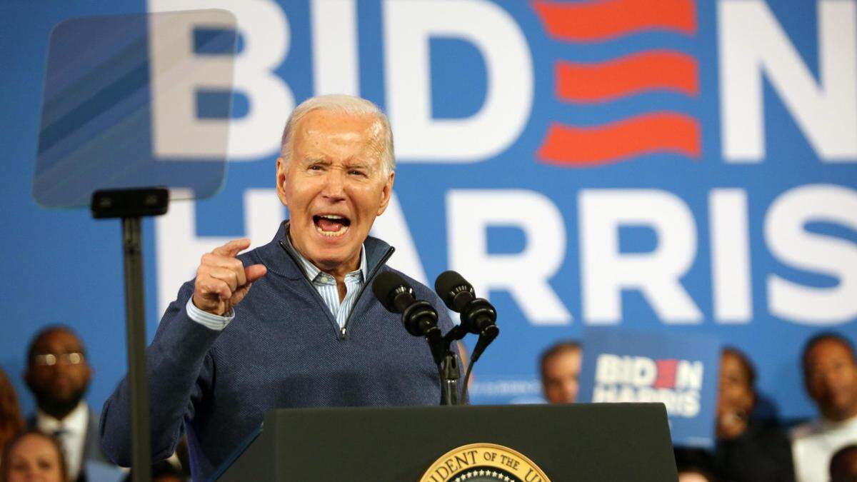 Joe Biden bei einer Rede in Pennsylvania. 