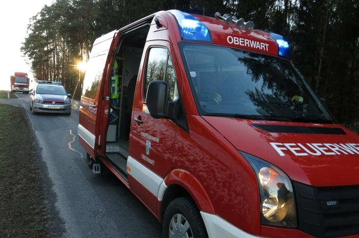 Die Stadtfeuerwehr Oberwart rückte mit ELF, SRF, KRF, und KAT-LKW und 15 Mann zum Einsatz aus.