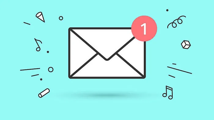 Icon of new mail envelope with red marker One Message