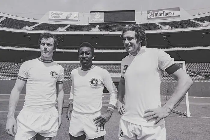 Mit Pele und Giorgio Chinaglia bei Cosmos New York