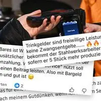 Die automatische Verrechnung von fünf Prozent Trinkgeld bei Kartenzahlung in einem Oberkärntner Café sorgt für Diskussionen