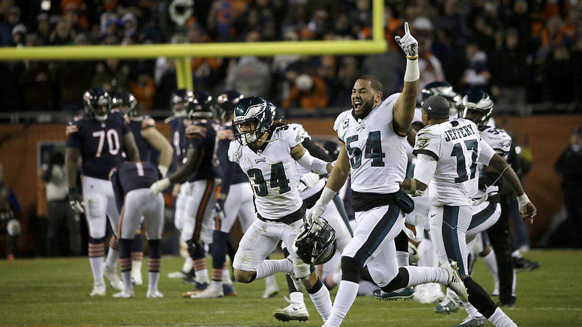 Die eagles jubeln, Trauer bei den Bears