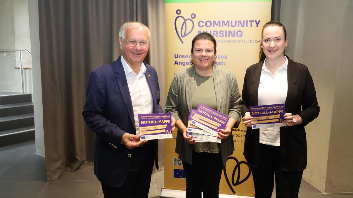 Projektpräsentation mit Bürgermeister Josef Ober, Stadträtin Sonja Skalnik und Viktoria Lafer