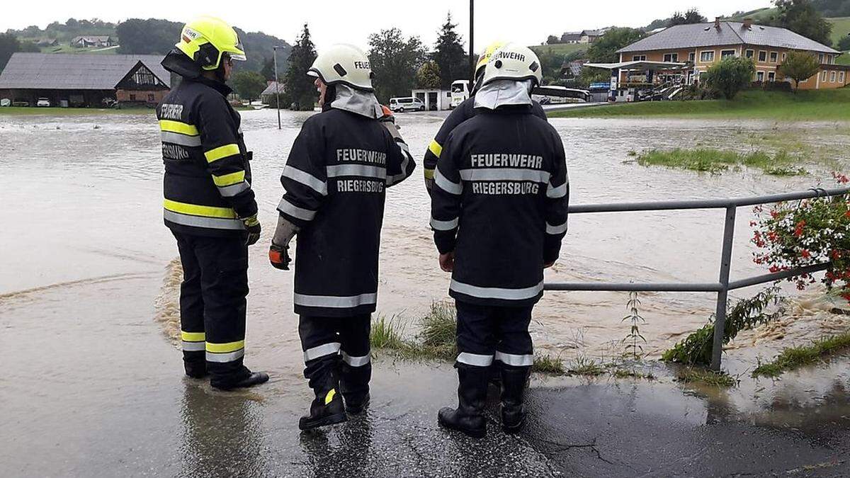 Überschwemmungen bei Riegersburg