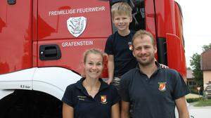 Immer im Einsatz: Conny Strutzmann, Sohn Florian (5) und Gatte Michael Lauer
