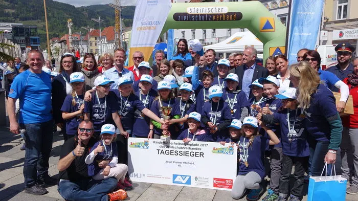 Bei der Bezirksausscheidung der Safety Tour 2017 holten die Schülerinnen und Schüler der vierten Klasse der Josef Krainer-Volksschule Gai in Trofaiach den Sieg. Sie starten am 8. Juni beim Landesfinale in Kapfenberg.