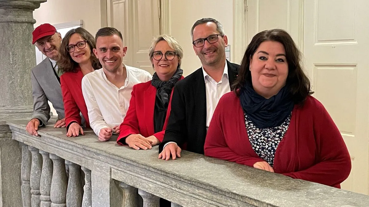 Manfred Mertel, Constance Mochar, Maximilian Rakuscha, Edeltraud Ratz, Franz Petritz, Ines Domenig (von links)