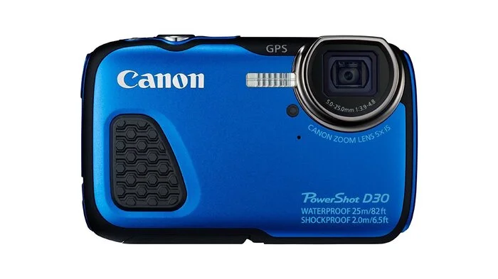 Wasserdichte Kamera. Bitte lächeln! So einem Hammerhai schwimmt man nicht mehr so schnell vor der Nase herum. Seien Sie lieber vorbereitet. Canon PowerShot D30 (wasserfest bis 25 Meter), circa 265 Euro