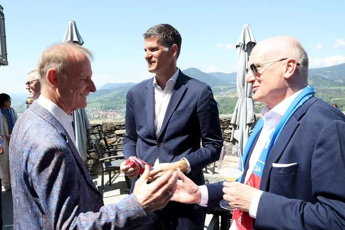 EM-2008-Macher Heinz Palme, ÖFB-Geschäftsführer Bernhard Neuhold und ÖFB-Interimspräsident Wolfgang Bartosch