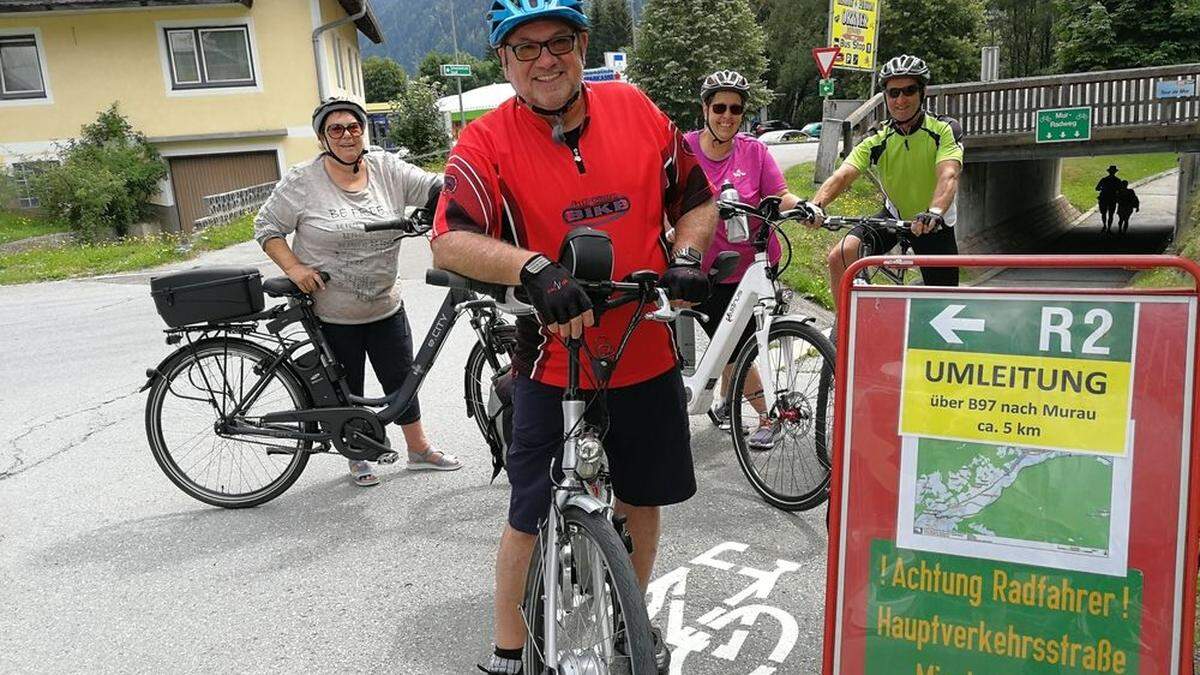 Hauptverkehrsstraße statt Radweg: auch diese Gruppe aus dem Bezirk Leoben muss ausweichen   