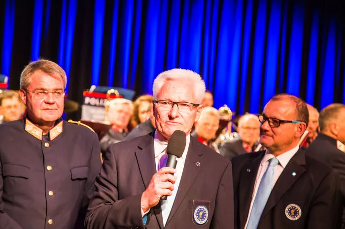 Zweiter Landespolizeidirektor-Stellvertreter Markus Plazer, Gendarmerie- und Polizeifreunde Ehrenpräsident Willibald Liberda und Vizepräsident Emanuel Dovjak (von links)