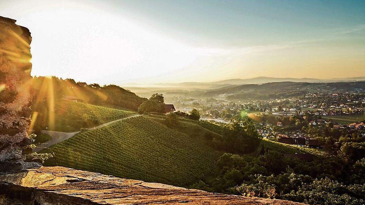 Wem geht bei diesem Anblick nicht das Herz auf? Das Schilcherland Steiermark lädt zum Verweilen ein.