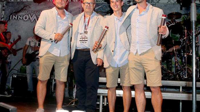 Die Organisatoren: Heinz Paar, Geschäftsführer der Fischer Edelstahlrohre in Griffen, Dennis Lutnik, Thomas Taupe und Rene Novak von der Firma IME 