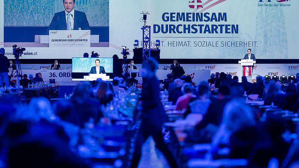97,86 Prozent erreichte Dominik Nepp beim Wiener FPÖ-Landesparteitag.