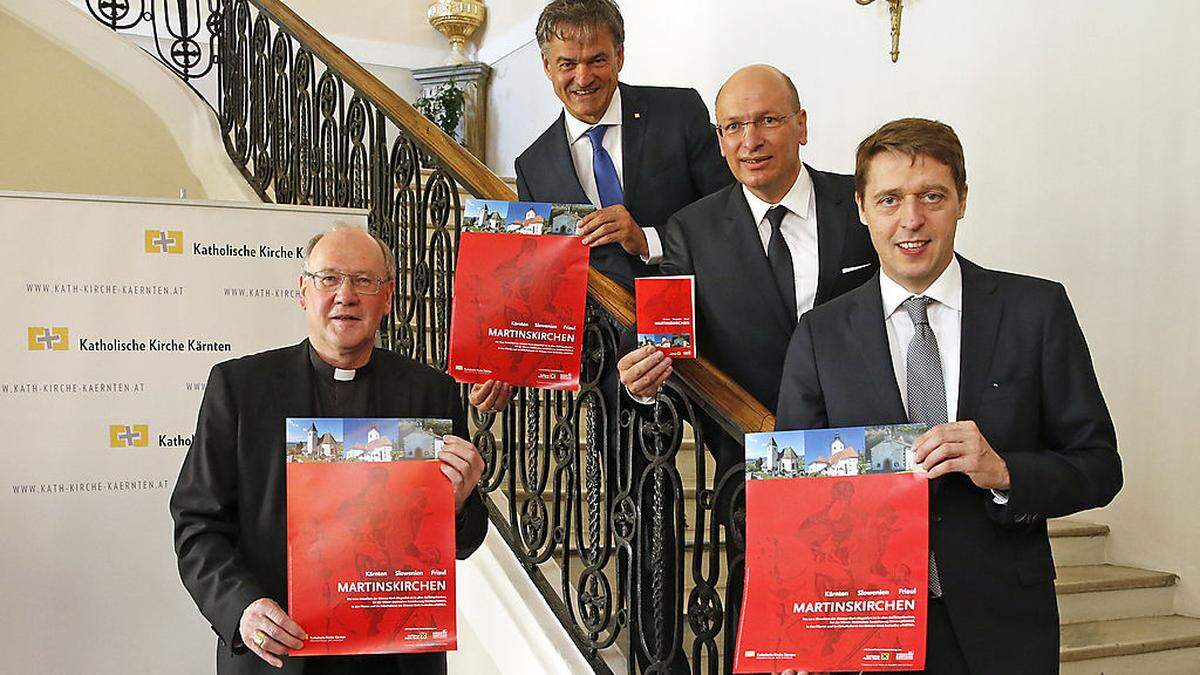 Diözesanbischof Alois Schwarz, Erich Obertautsch, Matthias Kapeller und Georg Messner (v. l.)