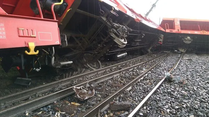 Der Zug war mit 80km/h unterwegs, als er auf eine Mure auffuhr. Mehrere der insgesamt 17 Waggons entgleisten.
