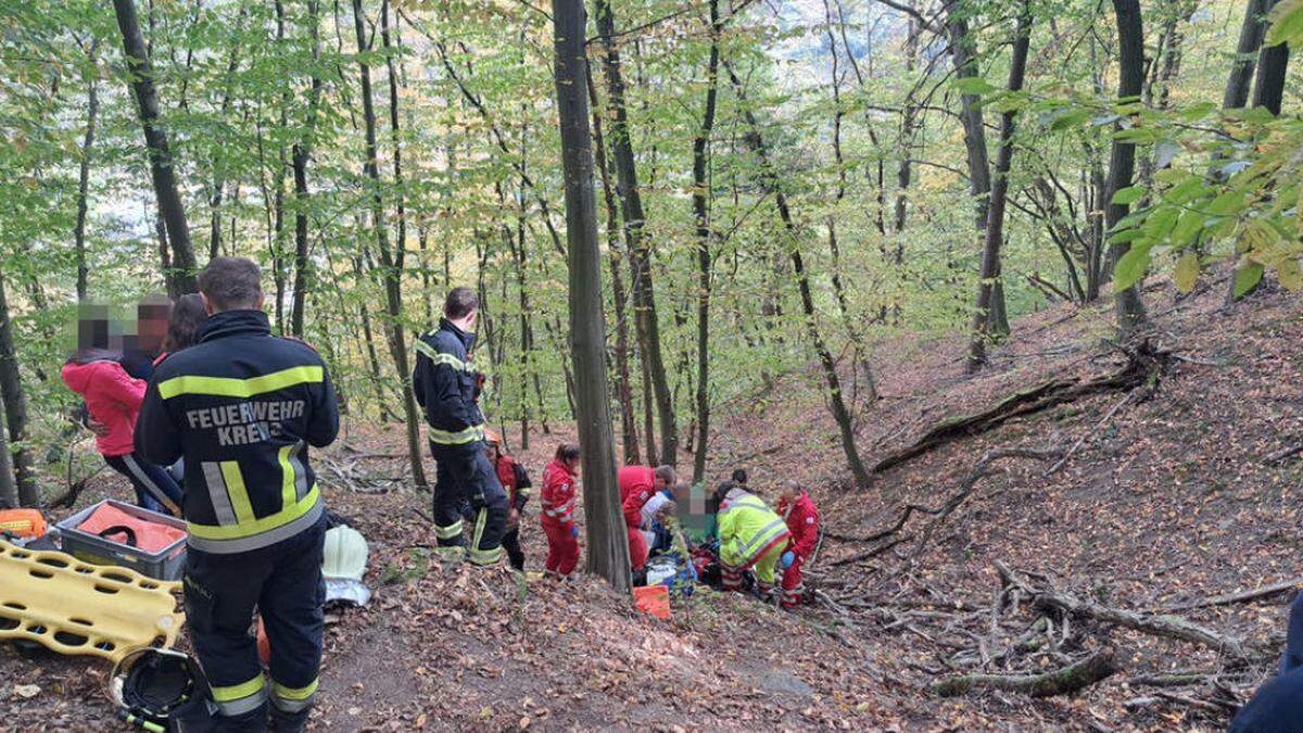 Der Bergung der verunglückten Wanderin gestaltete sich schwierig