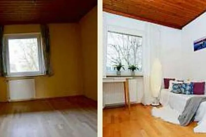 Mit einfachen Mitteln wird ein Schlafzimmer aufgehübscht.