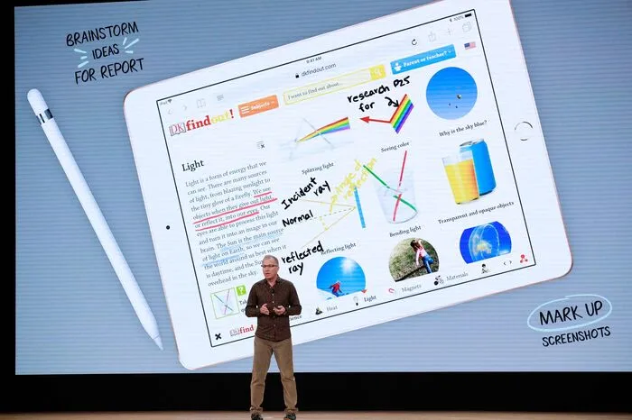 Das iPad ist in Silber, Space Grau und einem neuen Gold Finish erhältlich und beginnt bei 349 Euro für das Modell mit 32 Gigabyte Speicher und Wi-Fi. Wer auch eine SIM-Karte nutzen möchte, muss 479 Euro ausgeben. In den USA bleibt der Startpreis bei 329 Dollar für Konsumenten und bei 299 Dollar für Schulen.
