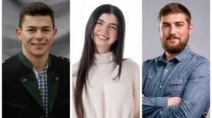 Neue, junge Gesichter in den Mürztaler Gemeinderäten: Lukas Straßberger (ÖVP Neuberg), Elorita Sadiku (SPÖ Kapfenberg) und Kilian Pilat (FPÖ Bruck)