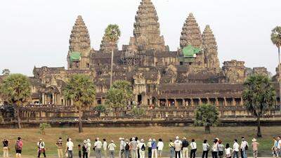 Den Urlaubern wird vorgeworfen, bei einer privaten Party in der Nähe der berühmten Tempelanlage Angkor Wat &quot;pornografische Tänze&quot; aufgeführt zu haben