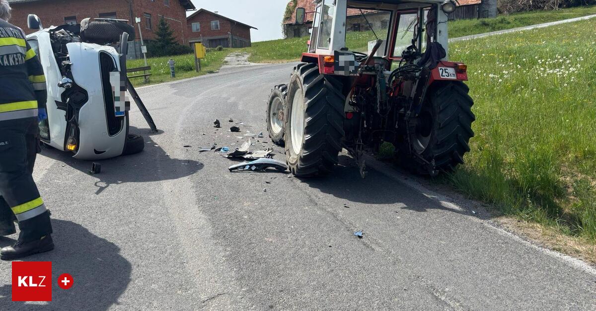 St-Margarethen-an-der-Raab-Pkw-kollidierte-mit-Traktor-Zwei-Personen-verletzt