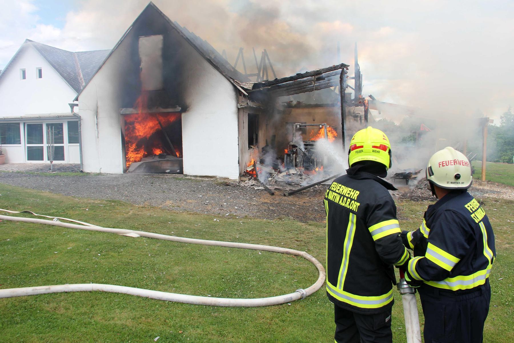  In Kirchberg brannte ein Wohnhaus und in St. Martin ein Wirtschaftsgebäude