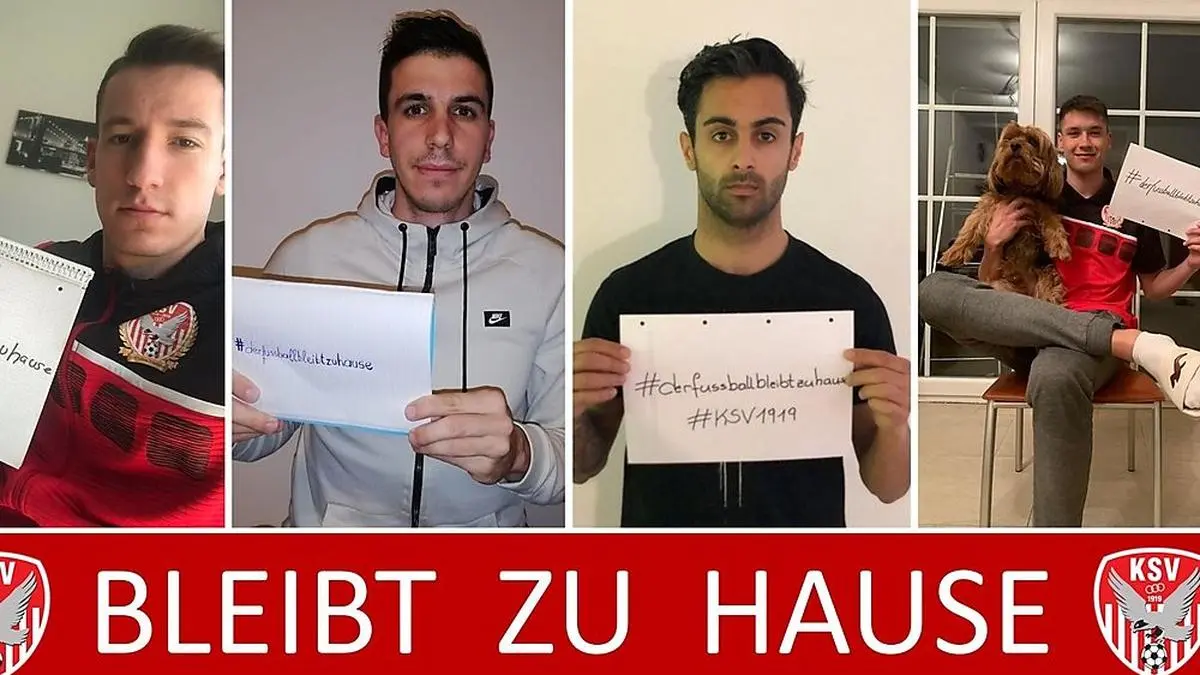Die Fußballer des KSV 1919 rufen zum Daheimbleiben auf