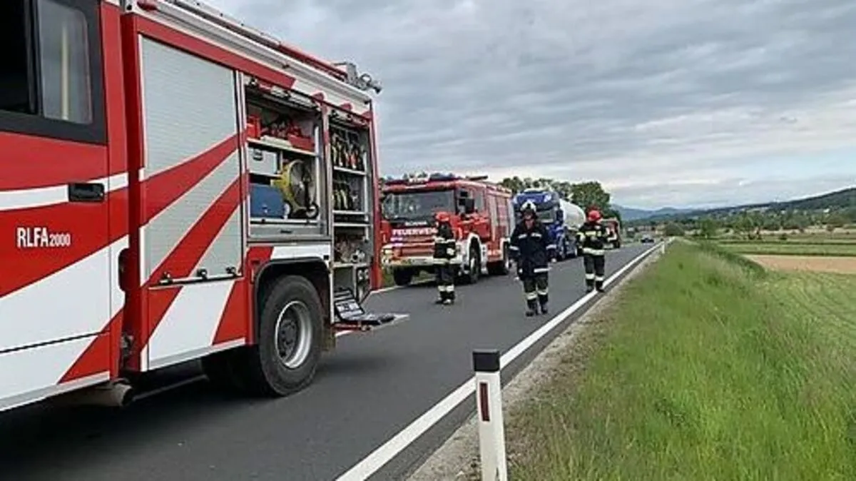 Die Unfallstelle im Gemeindegebiet von Bad Waltersdorf