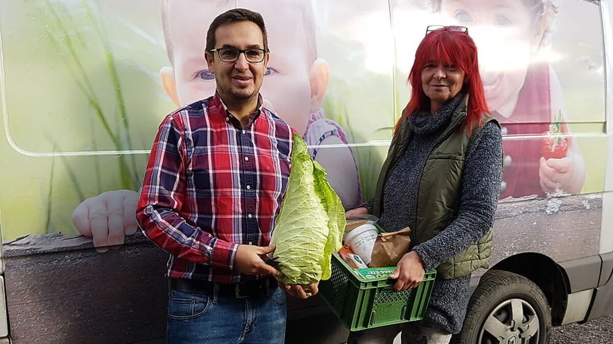 Bernhard Edlinger und Gemüse-Lieferantin Sonja Wildbolz