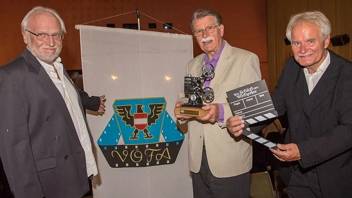VÖFA-Präsident Peter Glatzl (links) mit dem sechsfachen Staatspreisträger Horst Hubbauer und OK-Chef Richard Wagner 