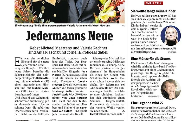 Premiumplatzierung "Leute" 2-spaltig – U4